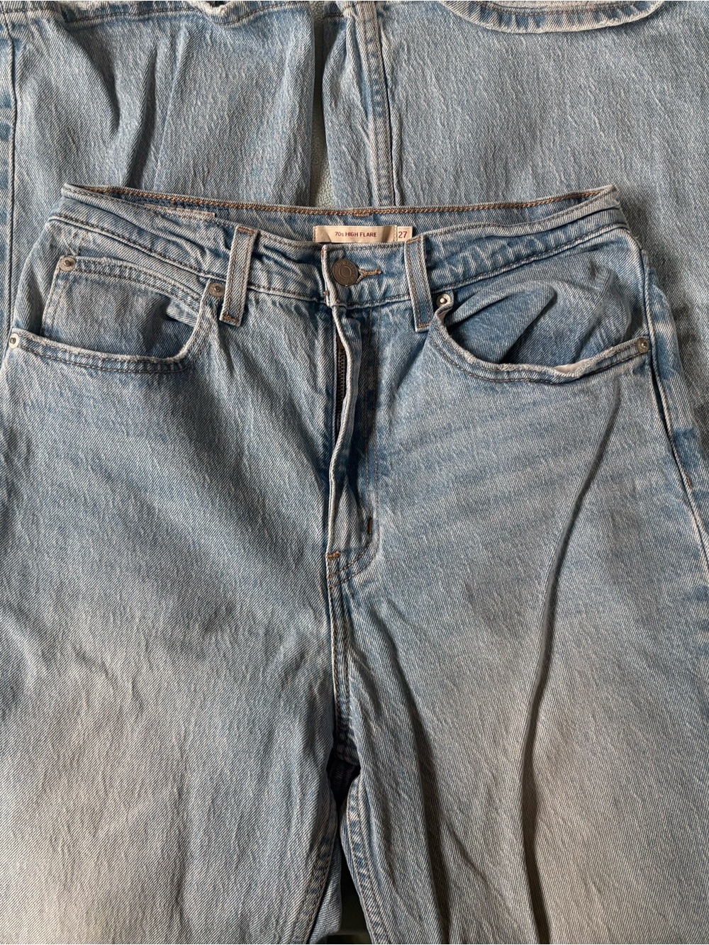 Light Blue Women’s Denim Jeans - Classic 70s HIGH FLARE